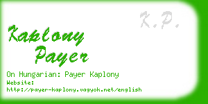 kaplony payer business card
